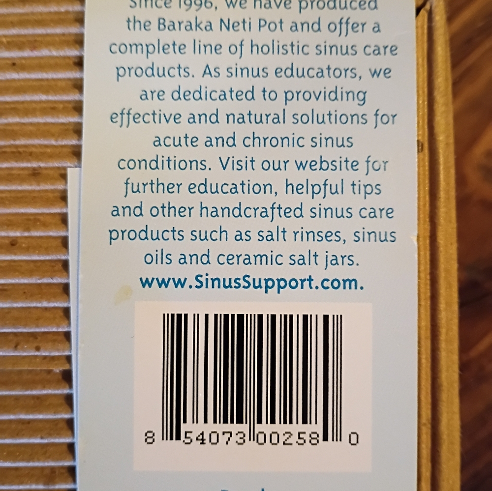 Baraka Neti Pot Kit - Snoring Saline Solution, Handcrafted Blue Ceramic Unit... - Picture 5 of 11